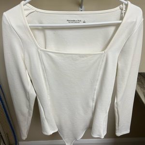 Abercrombie & Fitch White Square Neck Bodysuit